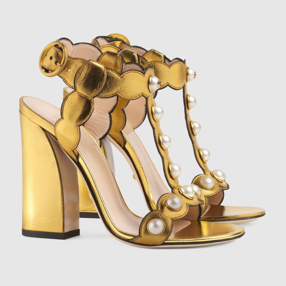 Gucci Leather T-Strap Heels